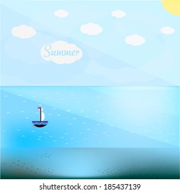 Illustration of a Ship on the water.