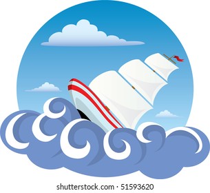 Illustration of a Ship on the water