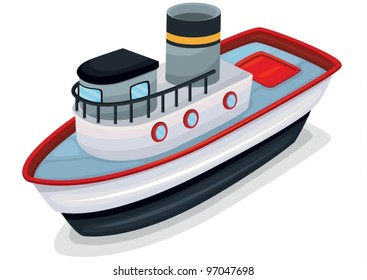 illustration of ship on a white background