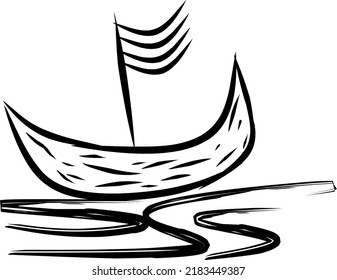ilustración de un buque navegando en alta mar