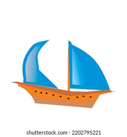 Illustration of a ship with sails stretched out on it