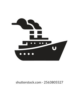 illustration of a ship, ship silhouette, ship icon