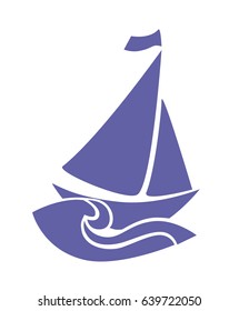 Illustration of a ship. Simple design, vector.