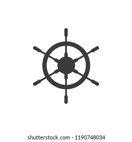 Illustration of ship wheel logo icon design template