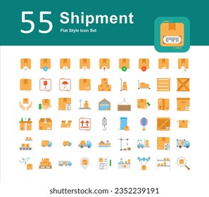 Illustration of Shipment Collection design Flat Icon. Shipment Solid Icon Pack. Set of Shipment Flat Icon