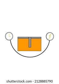 Illustration of shipping box doodle