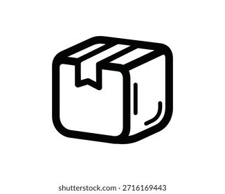Una ilustración de un contenedor de envío o caja de embalaje, que simboliza la logística, entrega y transporte