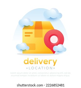 Illustration of shipping location. Delivery location design