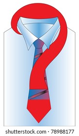 illustration shirt and tie with question insulated on white background