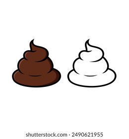 Ilustración de una mierda. Elemento de diseño para logotipo, signo, emblema. Ilustración vectorial