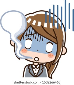 Illustration of a shocked business woman.