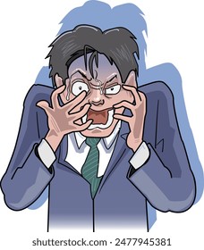 Illustration of a shocked businessman.