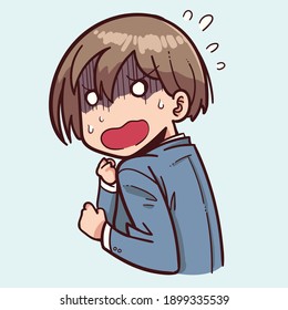 Illustration of a shocked girl expression