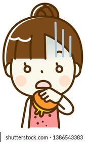 Illustration of a shocked housewife with no money
