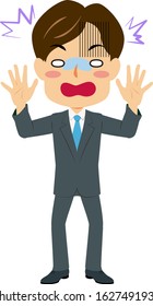 Illustration of a shocked man in suit