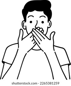 Illustration of shocked woman covering mouth