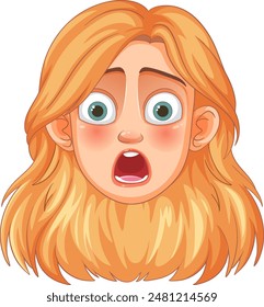 Illustration of a shocked woman with wide eyes
