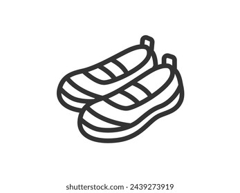 Ilustración de un icono de zapato (dibujo lineal).