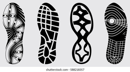 Illustration of shoe prints-vector