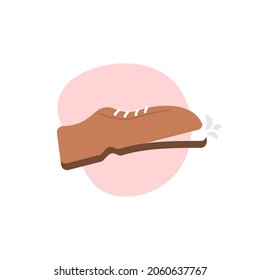 illustration of a shoe with the sole off or open. broken shoes. footwear. flat cartoon style. vector design