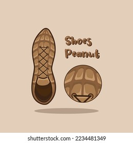 Illustration of a shoe with a unique brown bean shape style