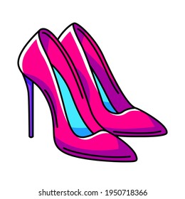 Illustration of shoes. Colorful cute cartoon icon.