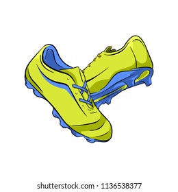 Illustration shoes football green vector art