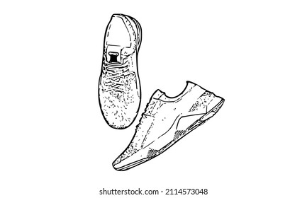 illustration of shoes isolated on white background.