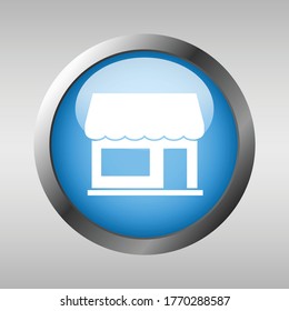 Illustration of shop button isolated by gray grading background, online shopping button, shopping button vector design for web, applications, and templates