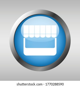 Illustration of shop button isolated by gray grading background, online shopping button, shopping button vector design for web, applications, and templates