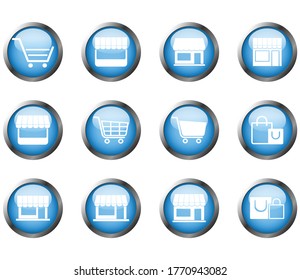 Ilustración del botón de taller aislado por fondo blanco, botón de compra en línea, botón de compra diseño vectorial para web, aplicaciones y plantillas