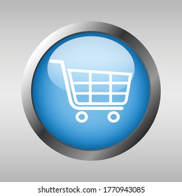 Illustration of shop button isolated by gray grading background, online shopping button, shopping button vector design for web, applications, and templates