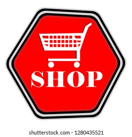 Illustration of a shop plate label vector