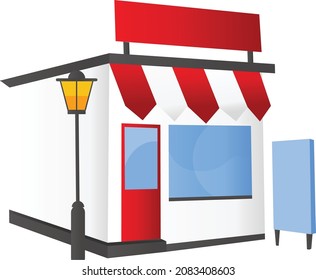 Illustration of shop or store flat design.