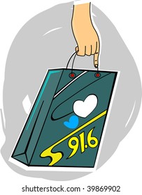 Illustration of shopping bag	