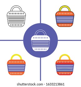 Illustration of shopping bag element with different design style.