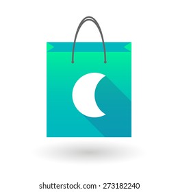 Illustration of a shopping bag icon with a moon