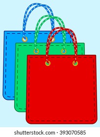 Illustration of the shopping bags set icons