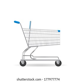 Illustration of a shopping cart isolated on a white background.