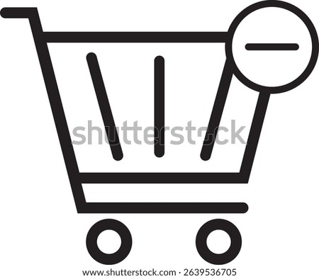 illustration of a shopping cart with a minus sign