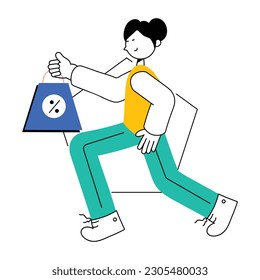 Illustration of shopping discount in flat style
