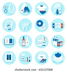 Illustration  :  Shopping Flat Design Icon Set