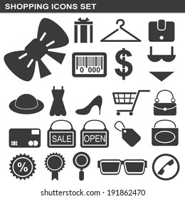 illustration of shopping icons set