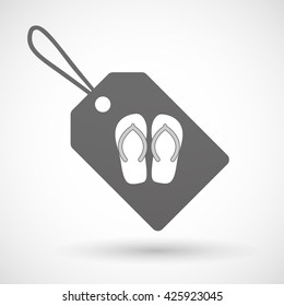 Illustration of a shopping label icon with   a pair of flops