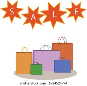 illustration of shopping sale, discount on purchases