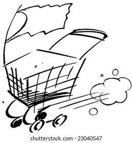 An illustration of a shopping trolley/buggy