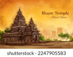 illustration of Shore Temple in Mahabalipuram Chennai in Tamil Nadu, India