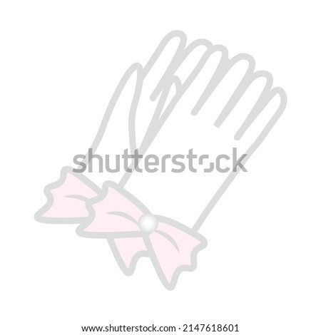 Illustration of short length wedding gloves