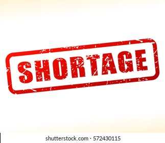 Illustration of shortage red text stamp