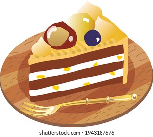 Ilustración de la tarta de la marrón